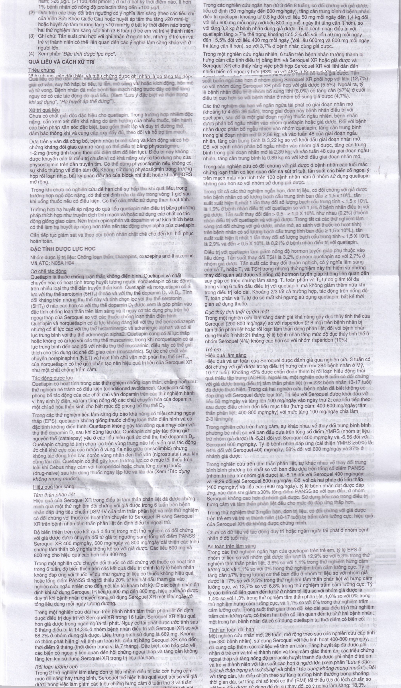 Thuốc Seroquel XR 50mg AstraZeneca điều trị tâm thần phân liệt (3 vỉ x 10 viên)