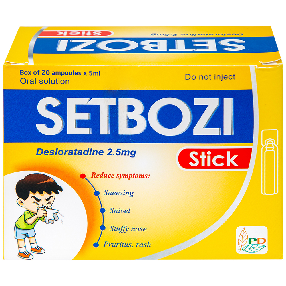 Dung dịch Setbozi Stick giảm các triệu chứng hắt hơi, sổ mũi (20 ống x 5ml) 