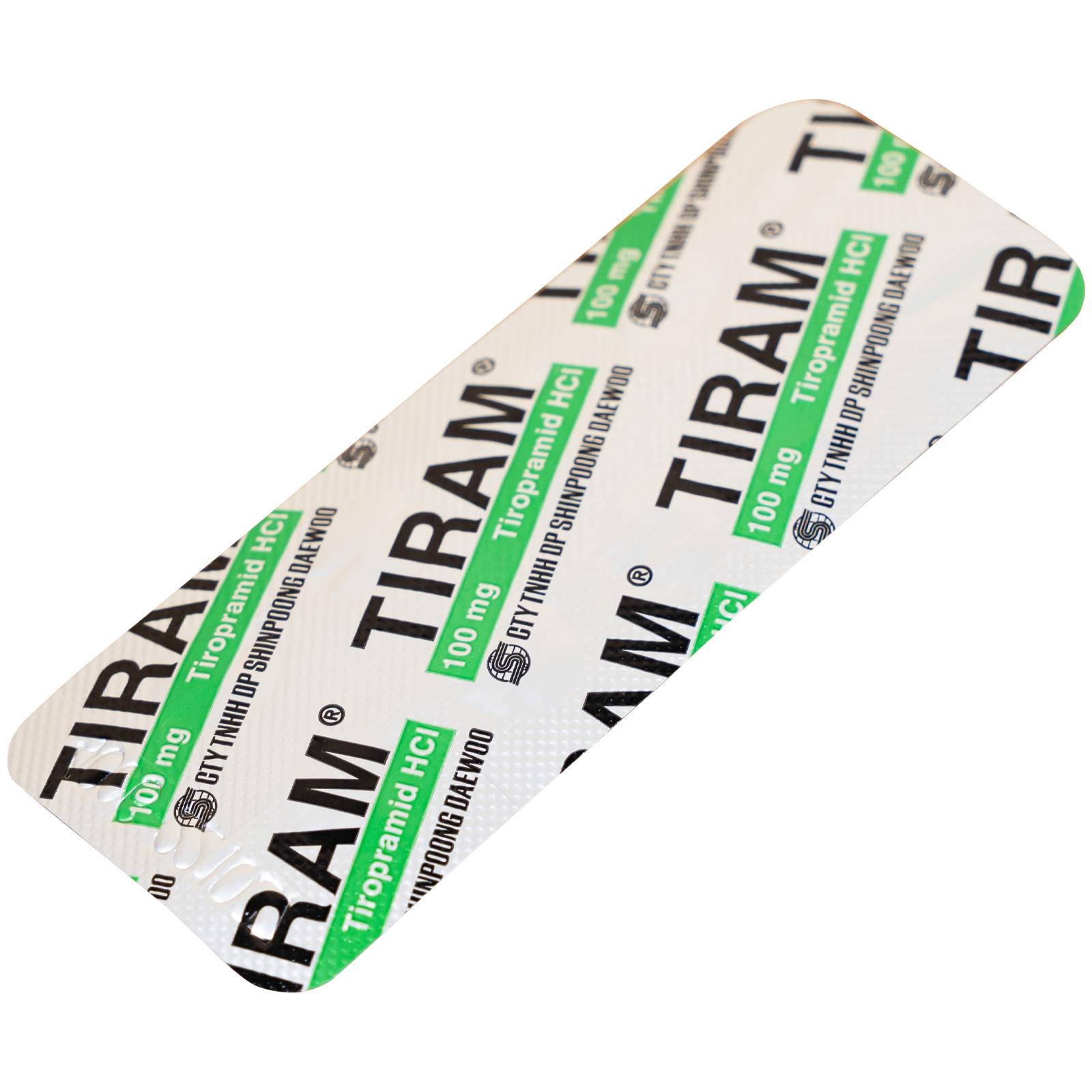 Thuốc Tiram 100mg Shinpoong Deawoo điều trị co thắt dạ dày ruột (10 vỉ x 10 viên)