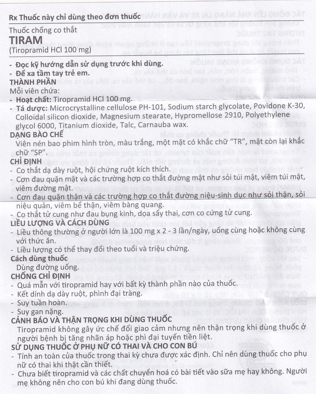 Thuốc Tiram 100mg Shinpoong Deawoo điều trị co thắt dạ dày ruột (10 vỉ x 10 viên)