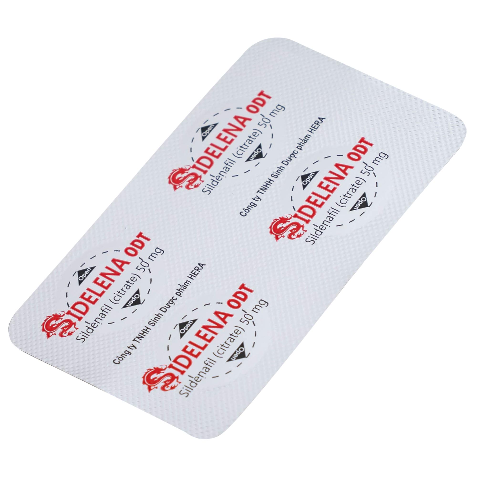 Thuốc Sidelena ODT 50mg Herabiopharm điều trị rối loạn chức năng cương dương ở nam giới (1 vỉ x 4 viên)