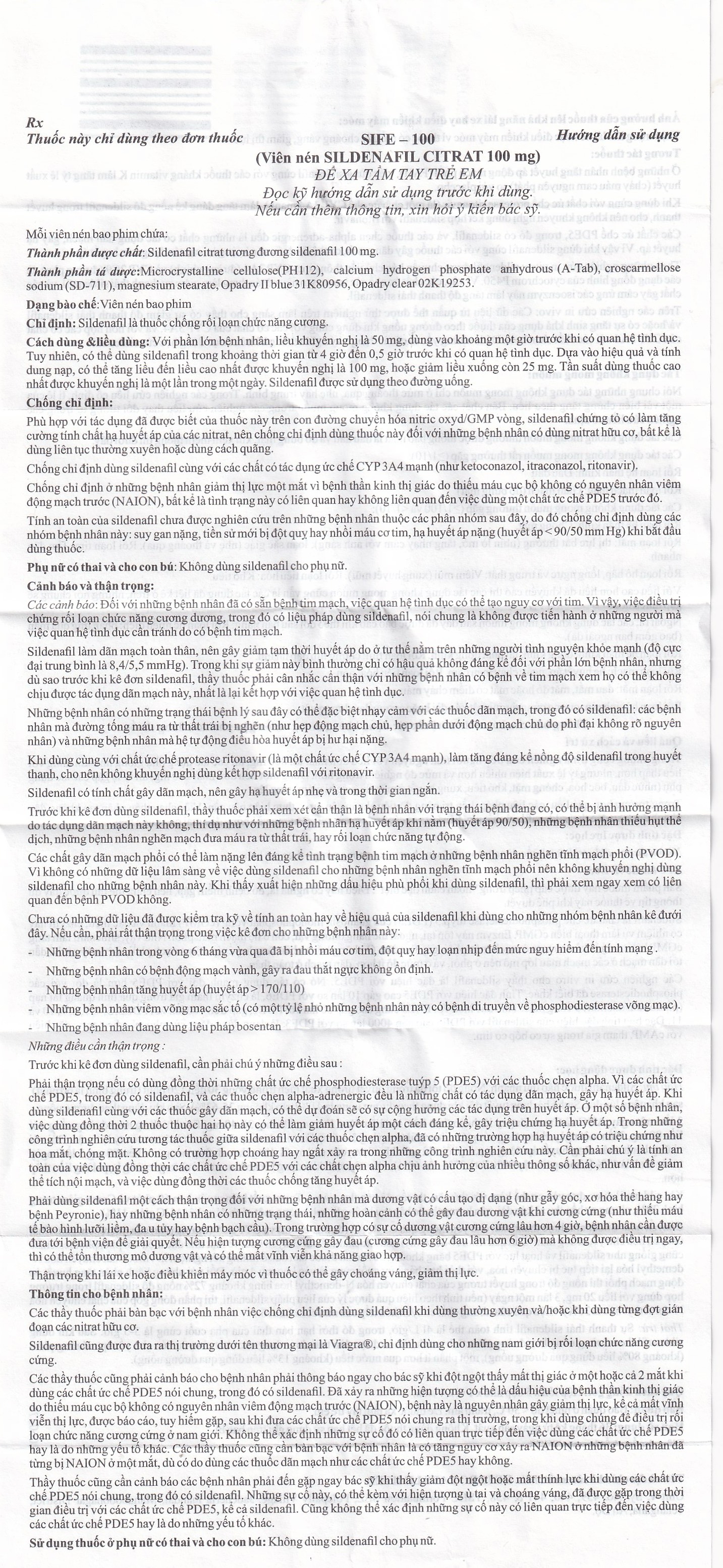 Thuốc Sife-100mg Hetero điều trị rối loạn chức năng cương dương ở nam giới (5 hộp x 4 viên)