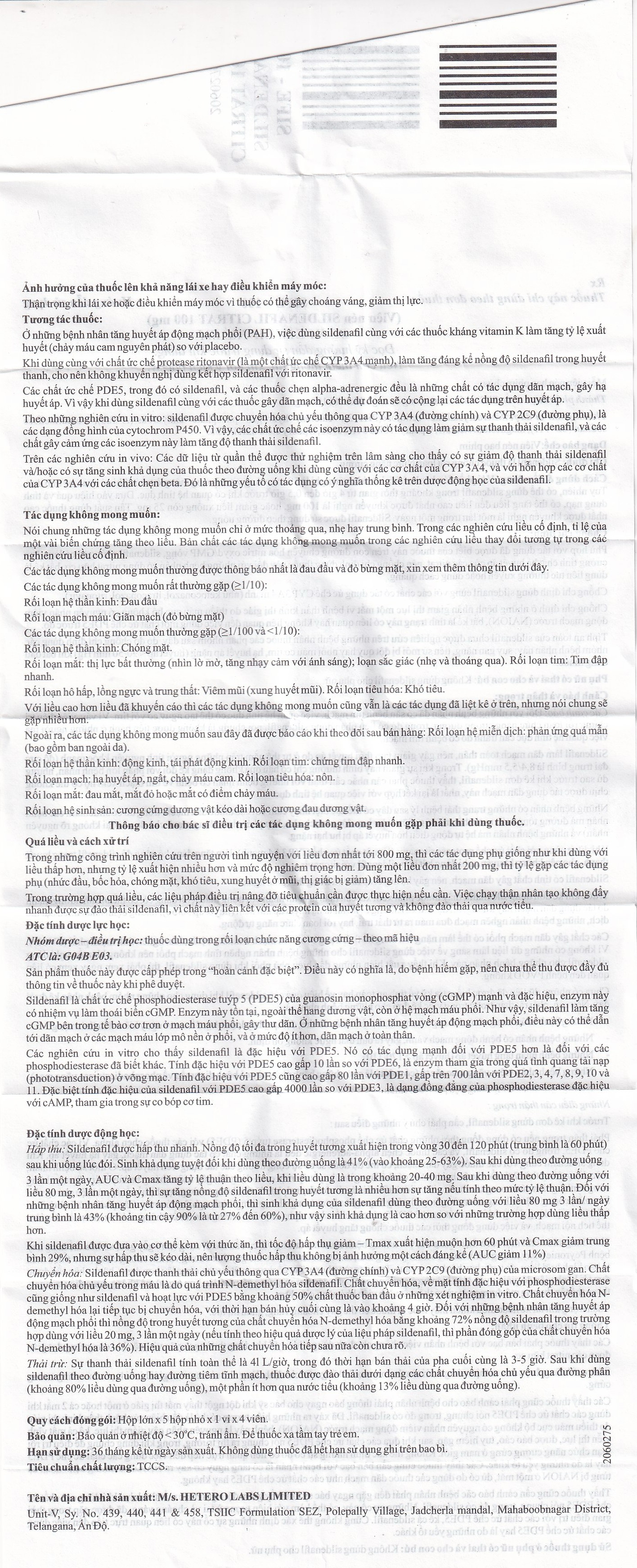 Thuốc Sife-100mg Hetero điều trị rối loạn chức năng cương dương ở nam giới (5 hộp x 4 viên)