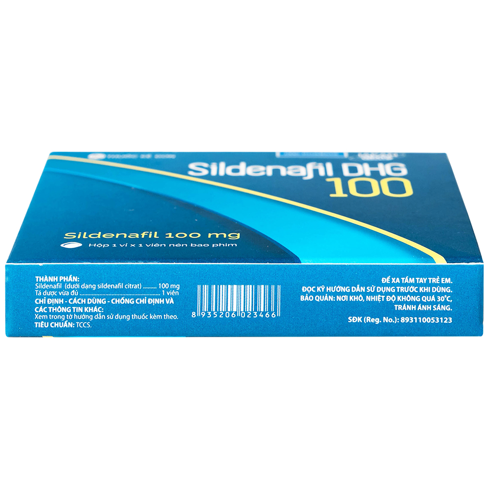 Thuốc Sildenafil DHG 100 điều trị các rối loạn cương dương (1 vỉ x 1 viên)