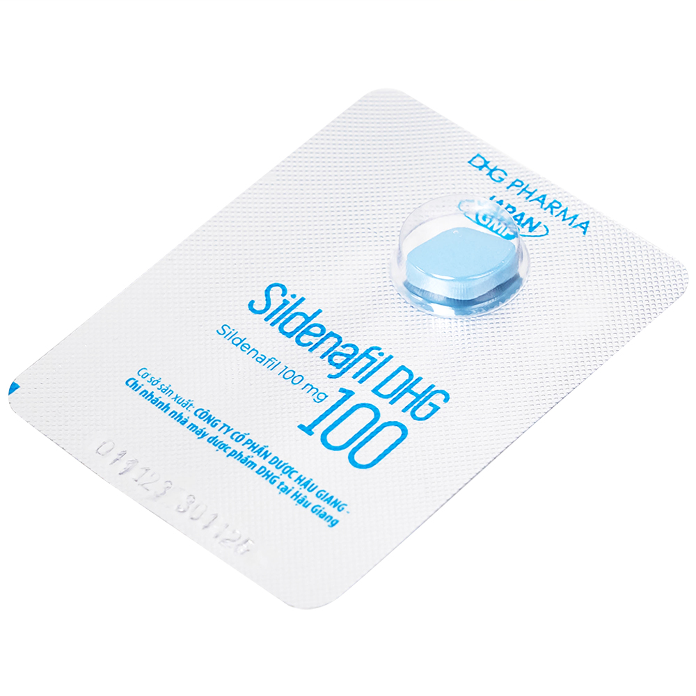 Thuốc Sildenafil DHG 100 điều trị các rối loạn cương dương (1 vỉ x 1 viên)