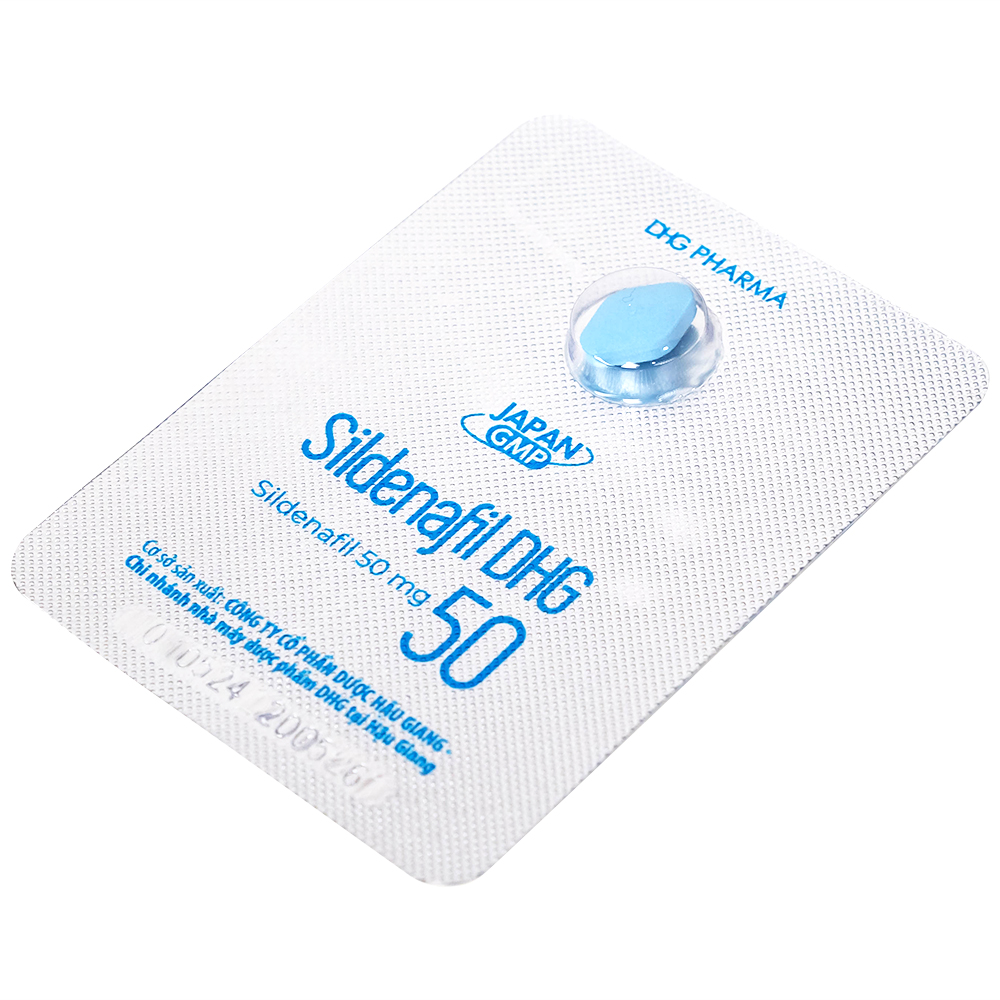 Thuốc Sildenafil 50 DHG điều trị các tình trạng rối loạn cương dương (1 vỉ x 1 viên)
