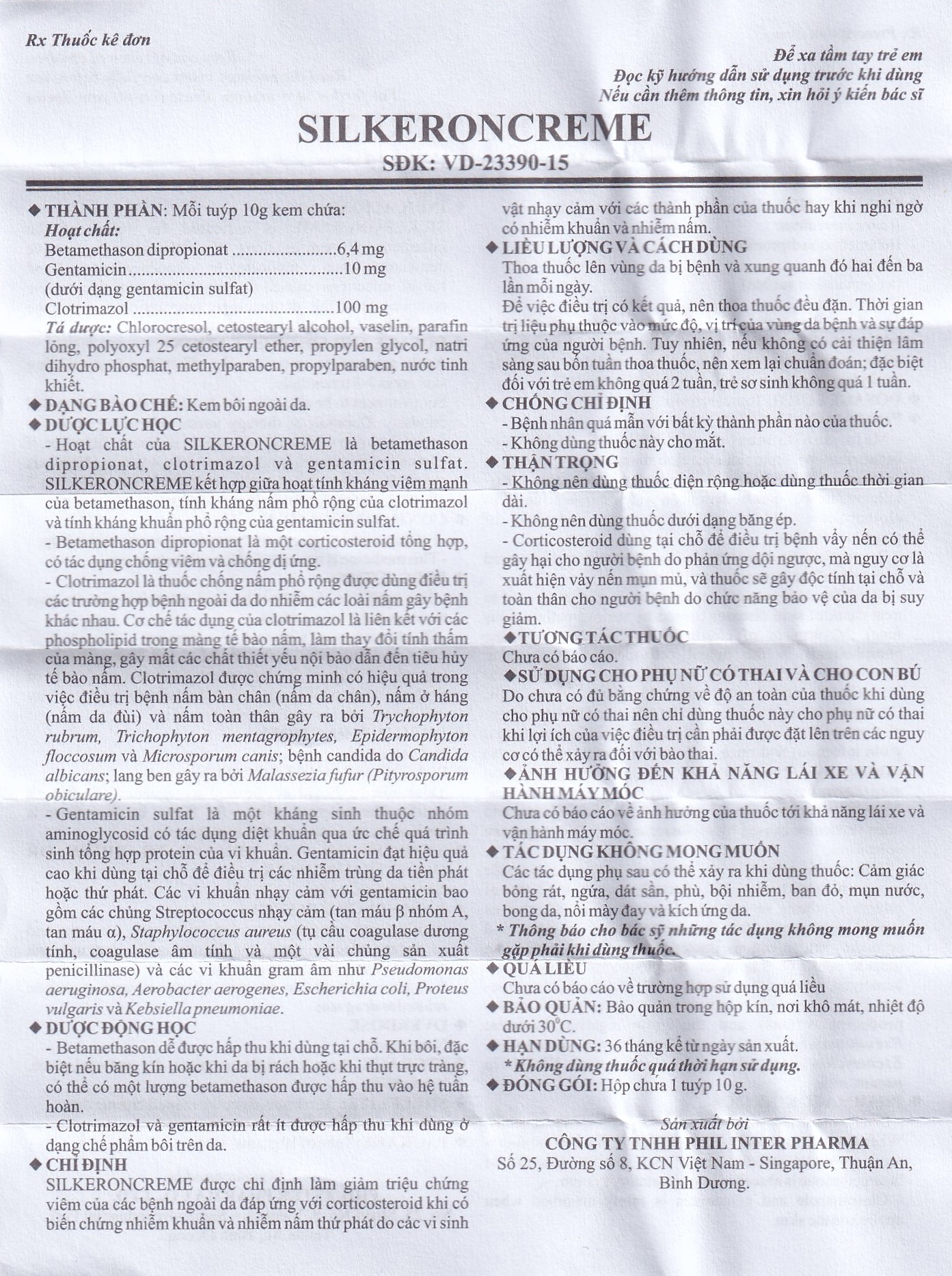 Kem bôi ngoài da Silkeron Creme Phil giảm triệu chứng viêm da (10g)