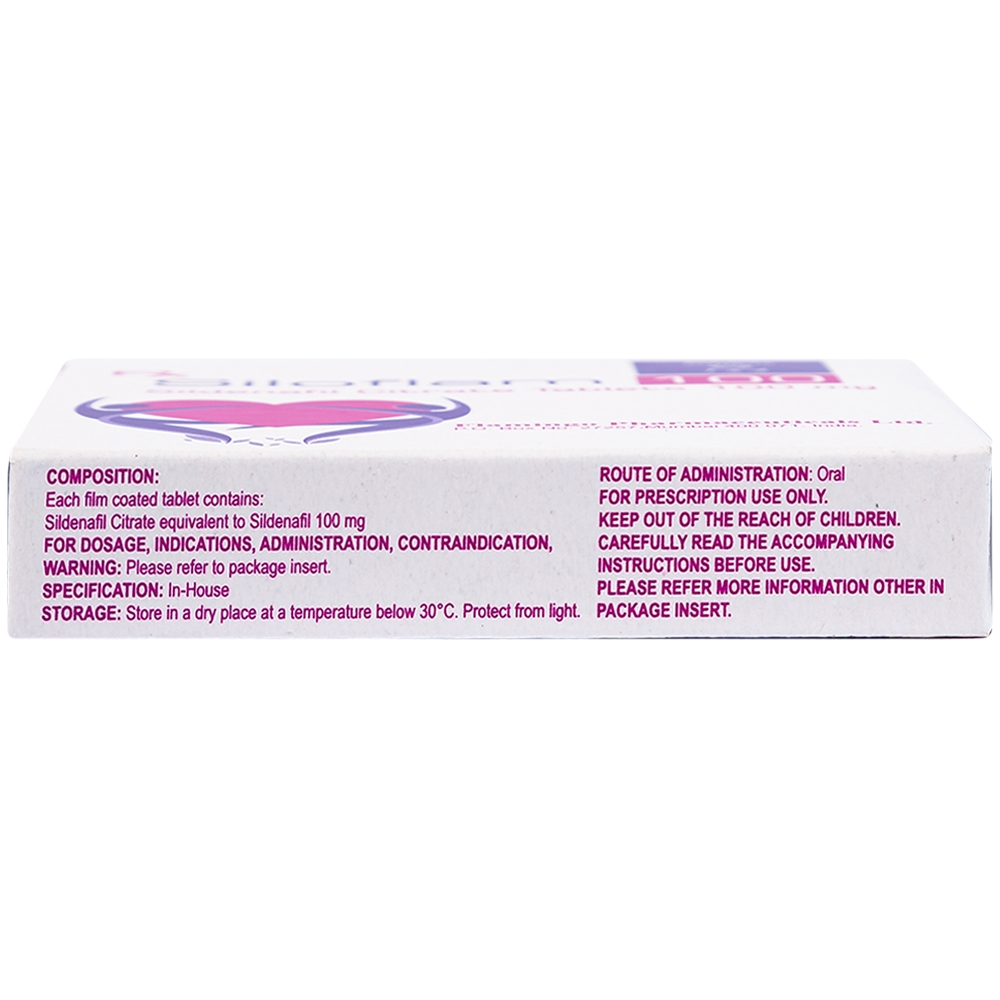 Thuốc Siloflam 100 Flamingo điều trị rối loạn cương dương (1 vỉ x 4 viên)