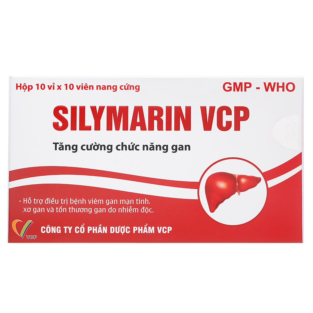 Thuốc Silymarin VCP điều trị bệnh viêm gan mạn tính, xơ gan (10 vỉ x 10 viên)