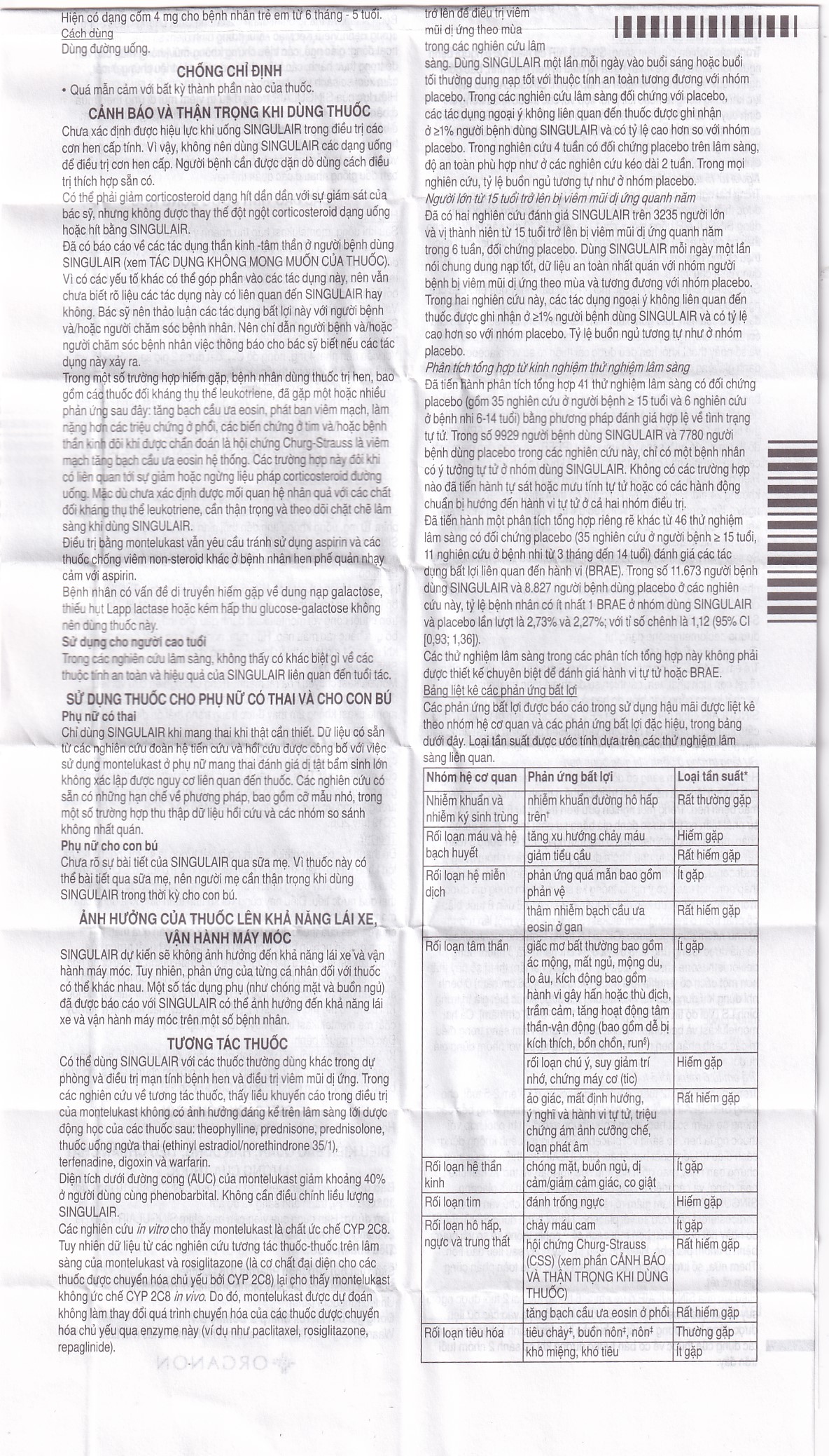 Thuốc Singulair 10mg Organon Pharma điều trị hen dai dẳng từ nhẹ đến trung bình (2 vỉ x 14 viên)