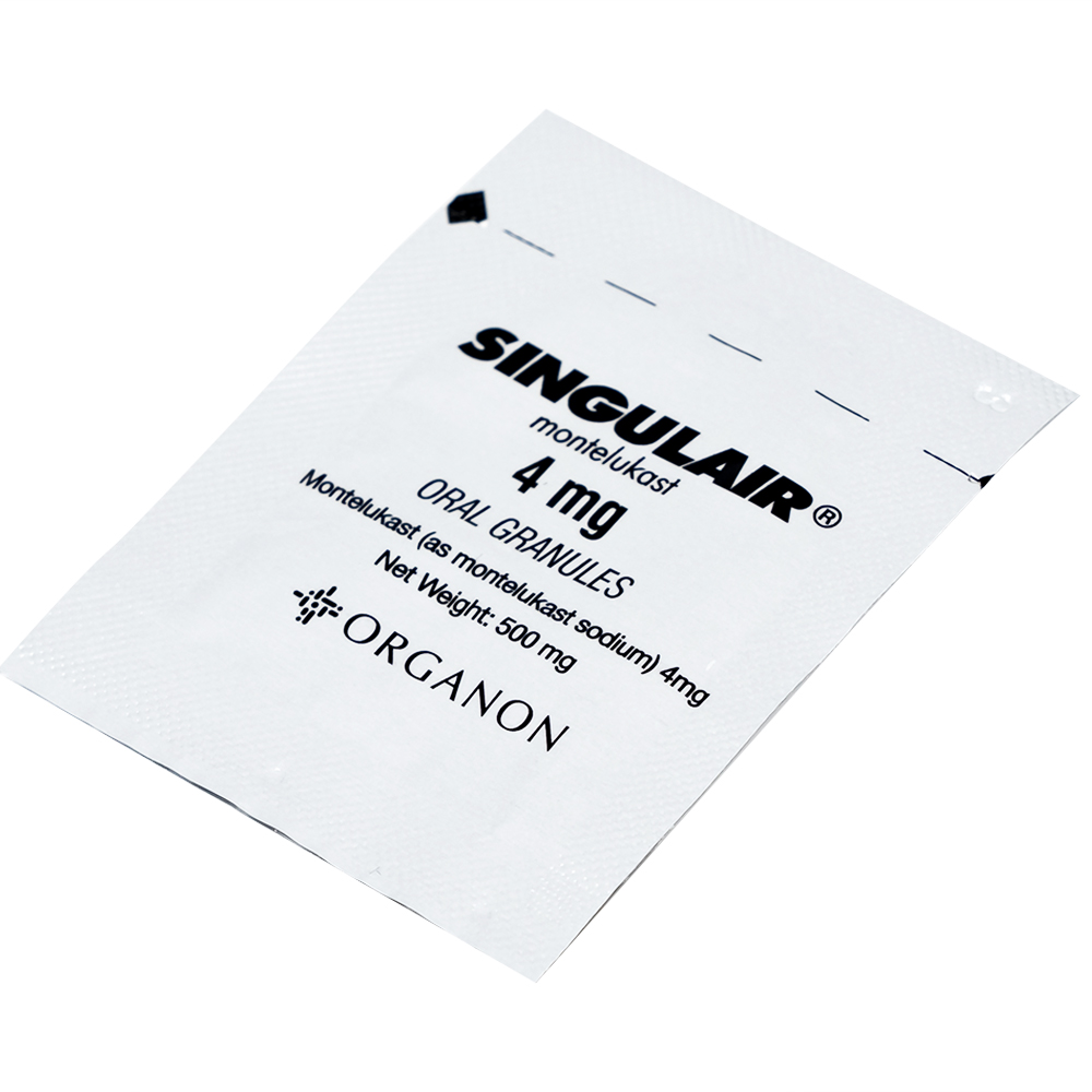 Thuốc Singulair 4mg Organon phòng và điều trị hen phế quản mạn tính (28 gói)