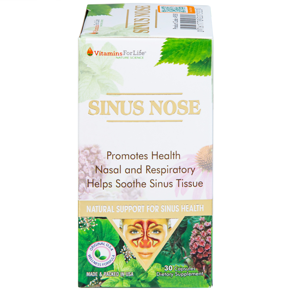 Viên uống hỗ trợ cải thiện viêm xoang, viêm mũi dị ứng Sinus Nose Vitamins For Life (30 viên)