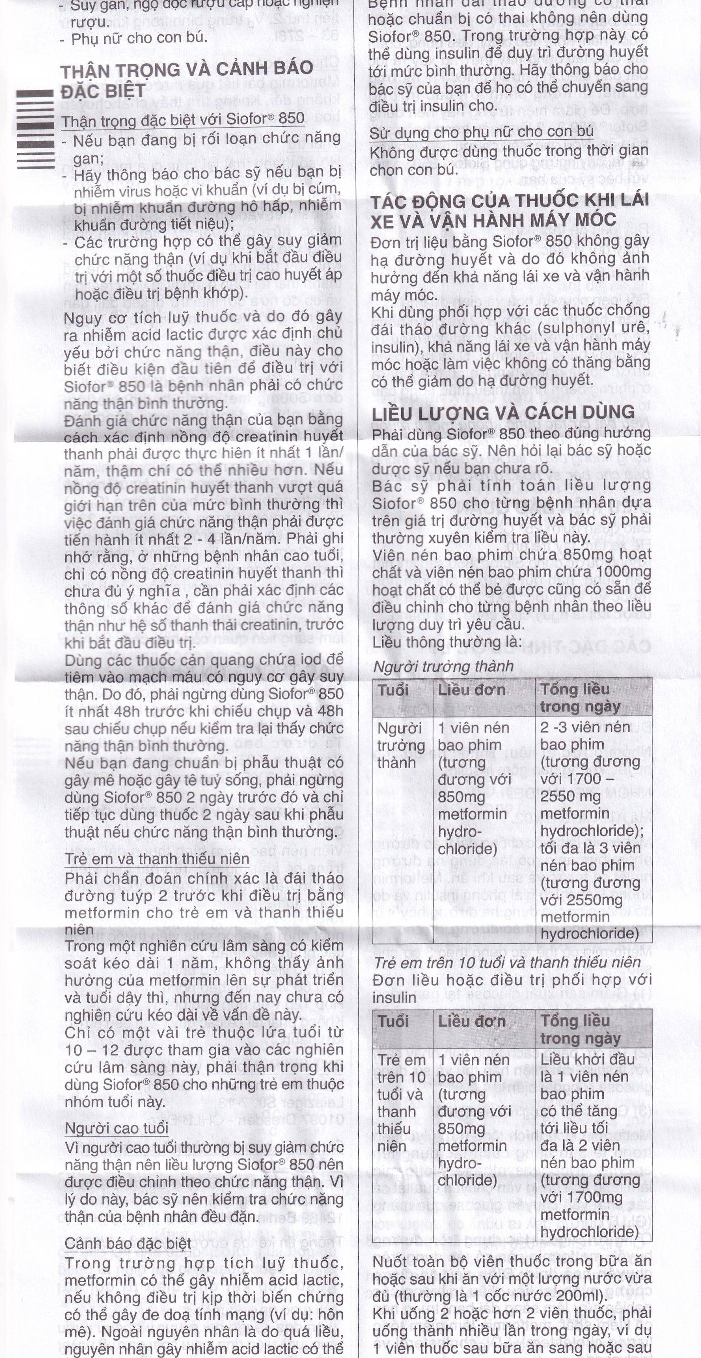 Thuốc Siofor 850 Berlin điều trị đái tháo đường típ 2 (4 vỉ x 15 viên)