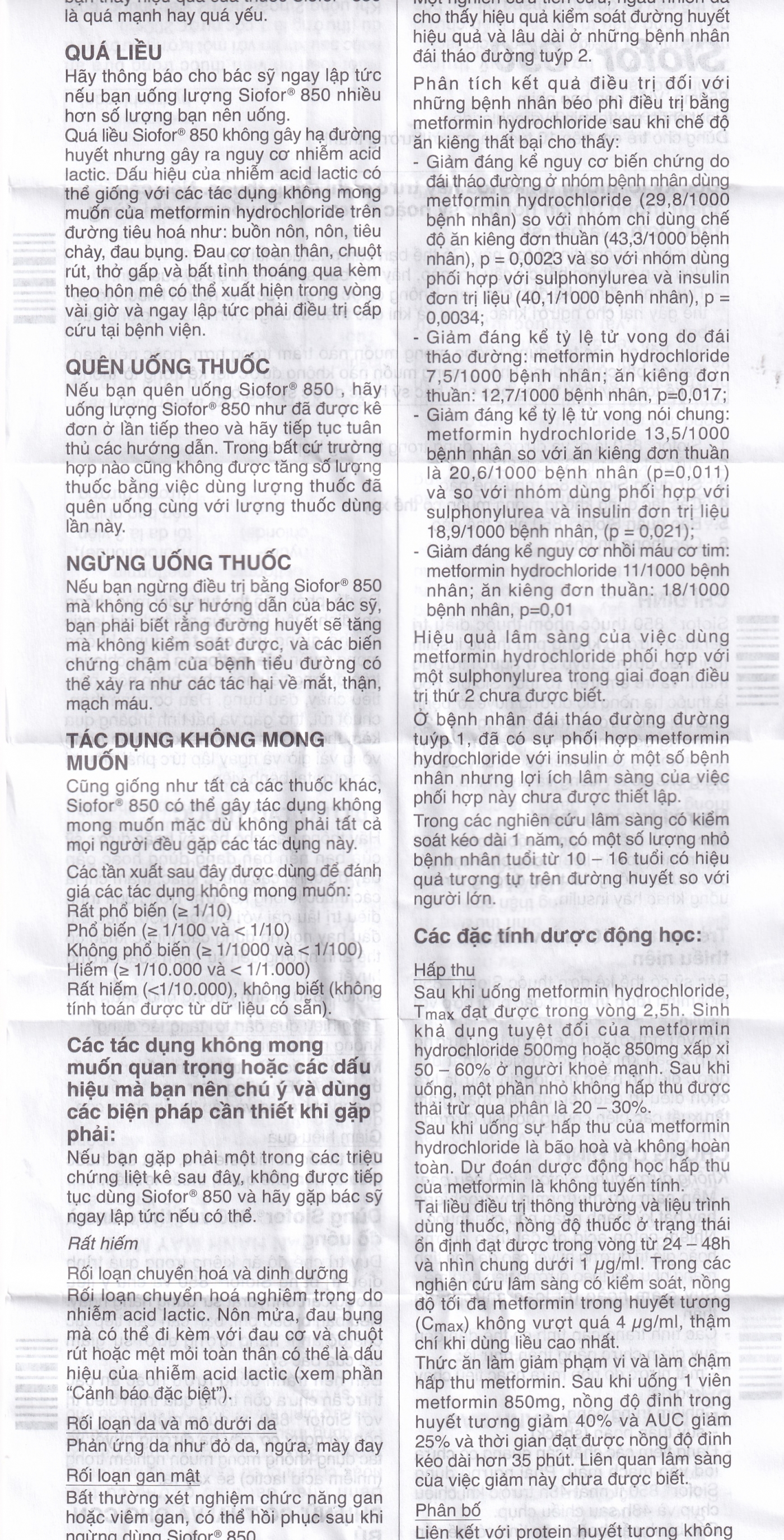 Thuốc Siofor 850 Berlin điều trị đái tháo đường típ 2 (4 vỉ x 15 viên)