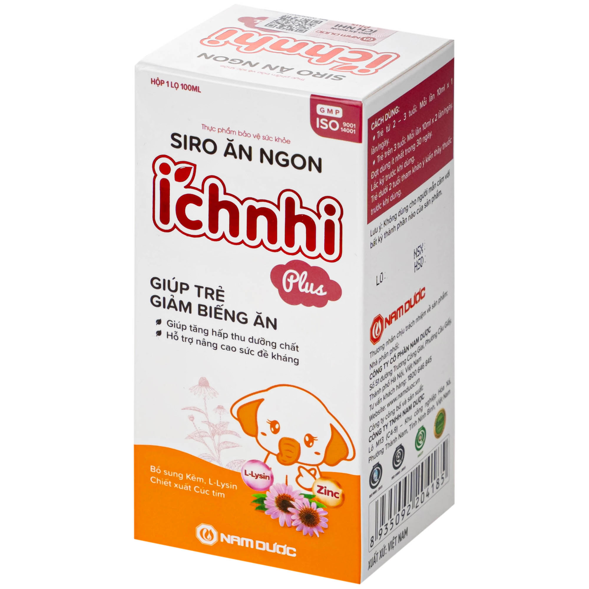Siro giúp trẻ ăn ngon Ích Nhi Plus Nam Dược (100ml)