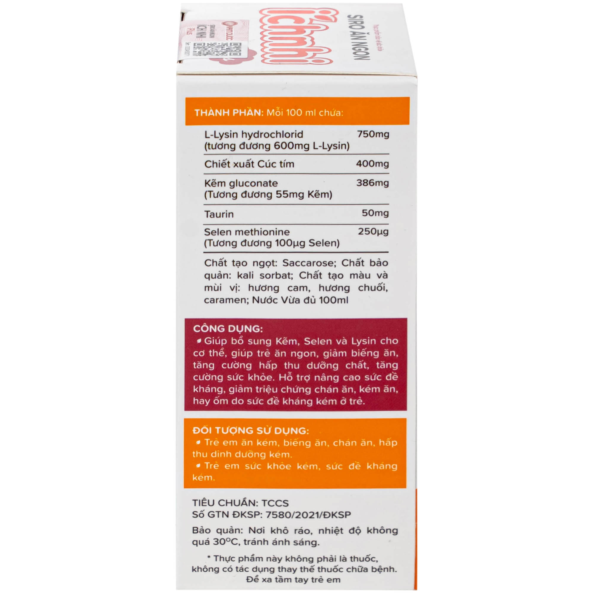 Siro giúp trẻ ăn ngon Ích Nhi Plus Nam Dược (100ml)