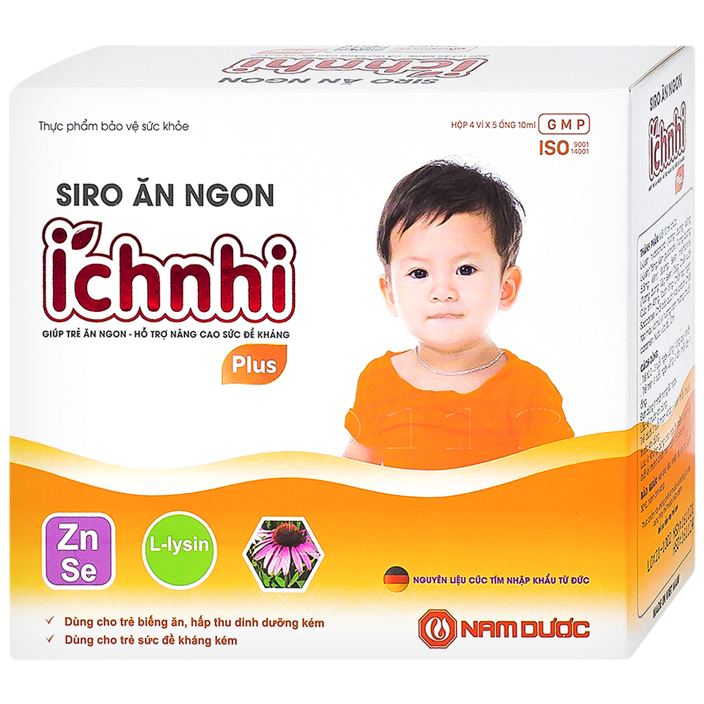 Siro giúp trẻ ăn ngon Ích Nhi Plus Nam Dược (4 vỉ x 5 ống x 10ml)