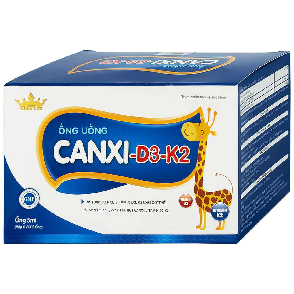 Siro bổ sung canxi & vitamin D3, K2 cho cơ thể Canxi-D3-K2 Kingphar (6 vỉ x 5 ống x 5ml)