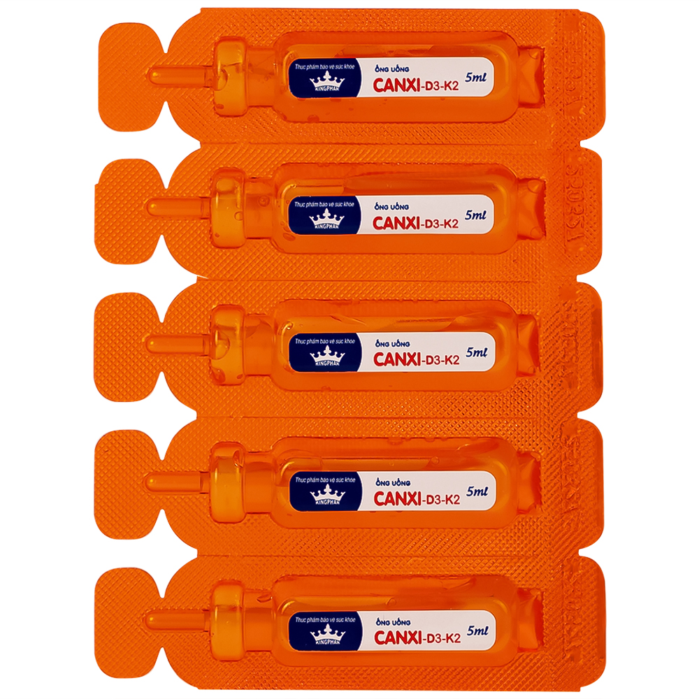 Siro bổ sung canxi & vitamin D3, K2 cho cơ thể Canxi-D3-K2 Kingphar (6 vỉ x 5 ống x 5ml)