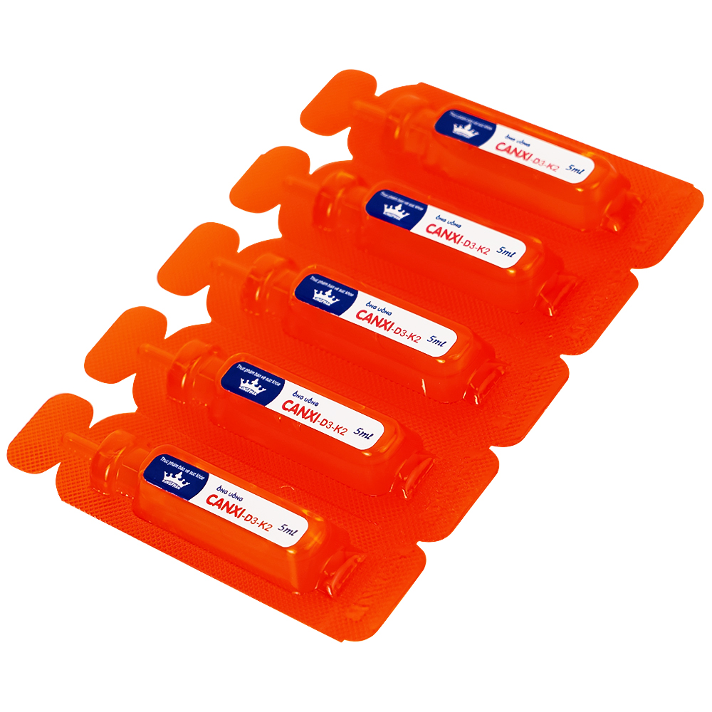 Siro bổ sung canxi & vitamin D3, K2 cho cơ thể Canxi-D3-K2 Kingphar (6 vỉ x 5 ống x 5ml)