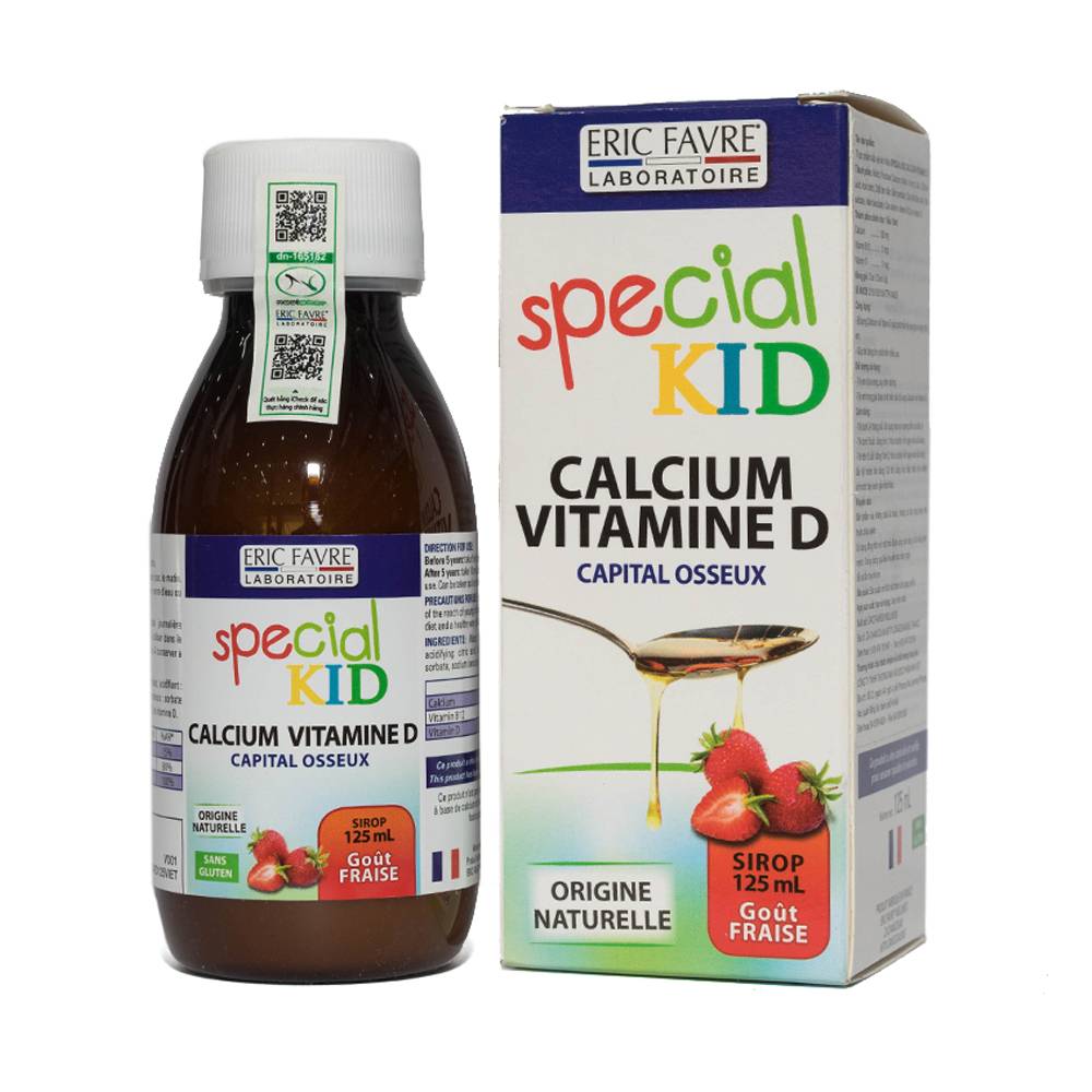 Siro hỗ trợ tăng chiều cao cho trẻ Special Kid Calcium Vitamine D hương dâu (125ml)