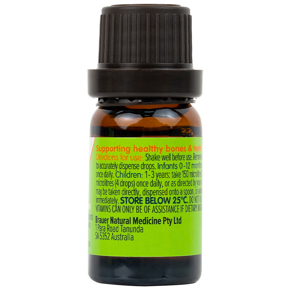 Siro giúp xương răng chắc khỏe, bổ sung vitamin D3 + K2 Brauer Baby & Kids D3 + K2 High Potency MK-7 Drops (10ml)