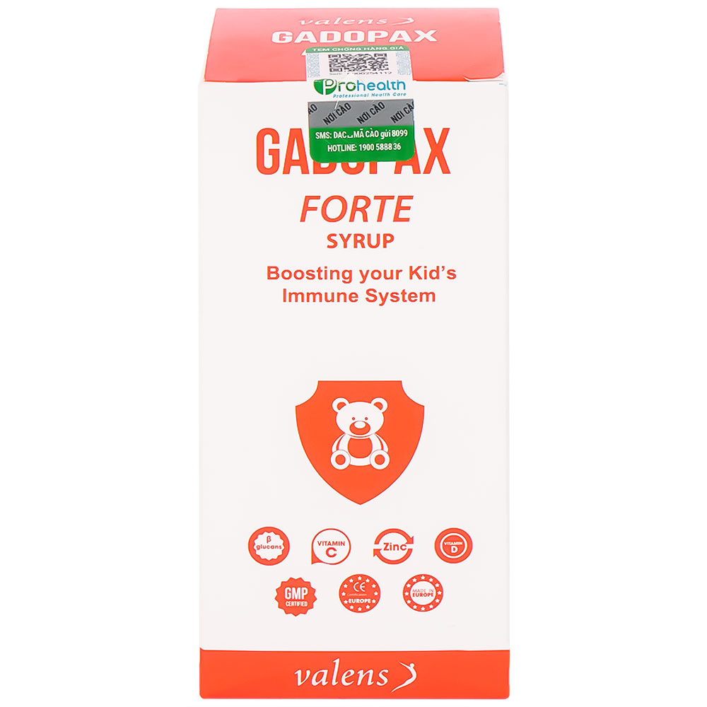 Siro hỗ trợ tăng sức đề kháng Gadopax Forte Valens (100ml)