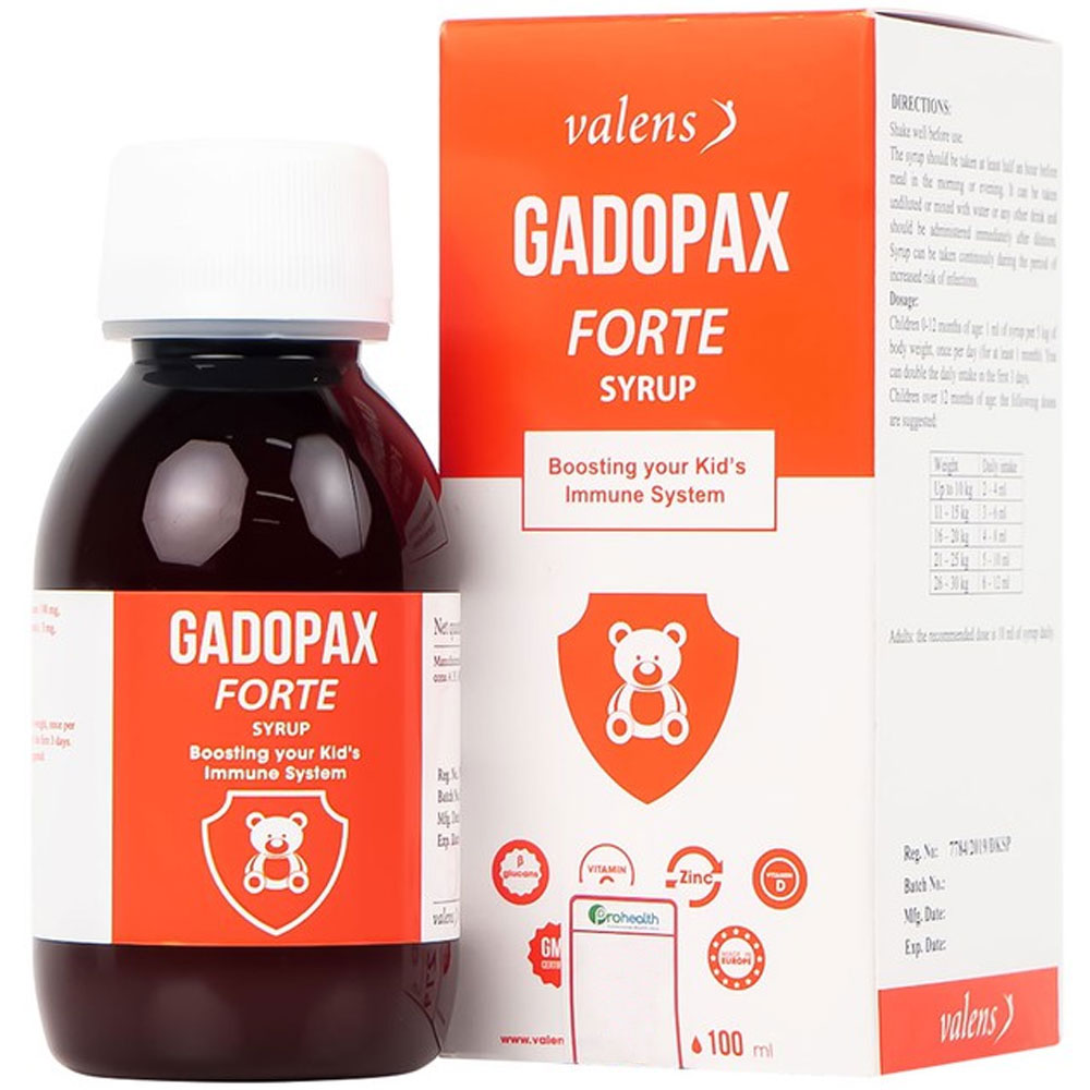 Siro hỗ trợ tăng sức đề kháng Gadopax Forte Valens (100ml)