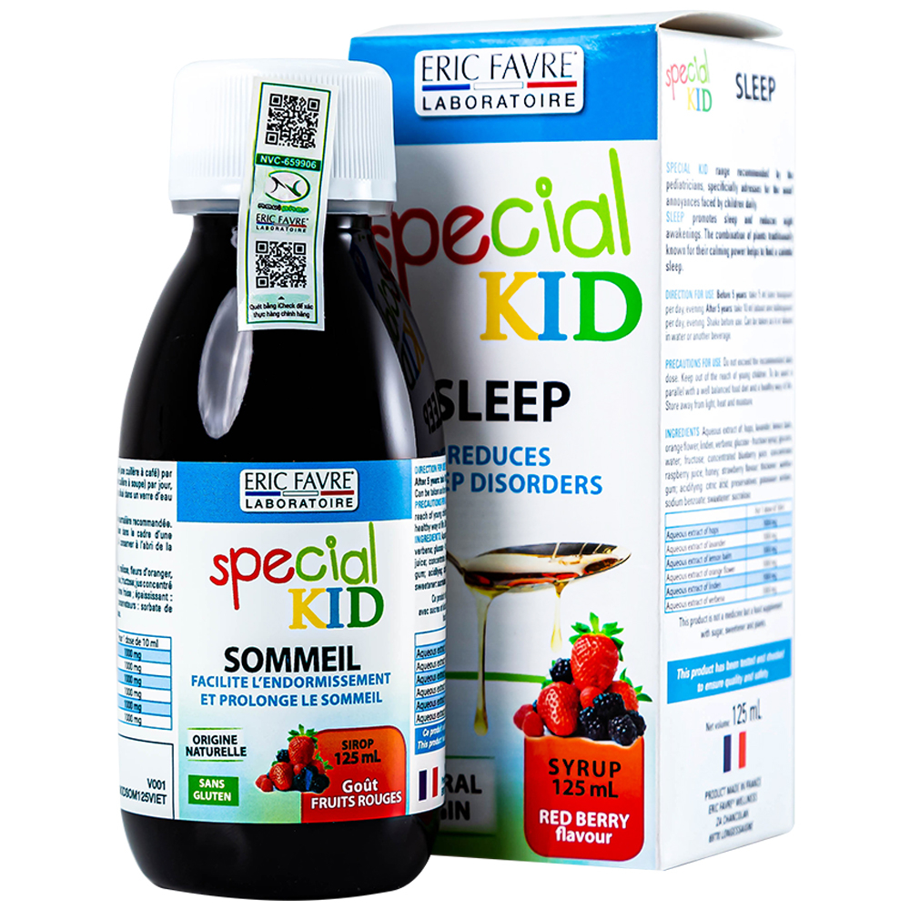 Siro hỗ trợ an thần kinh giúp trẻ ngủ ngon giấc Special Kid Sommeil hương dâu (125ml)
