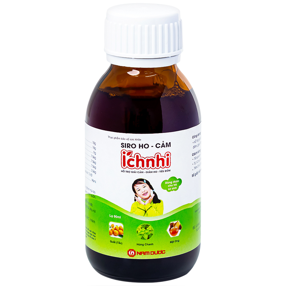 Siro hỗ trợ giảm ho tiêu đờm Ích Nhi Nam Dược (90ml)