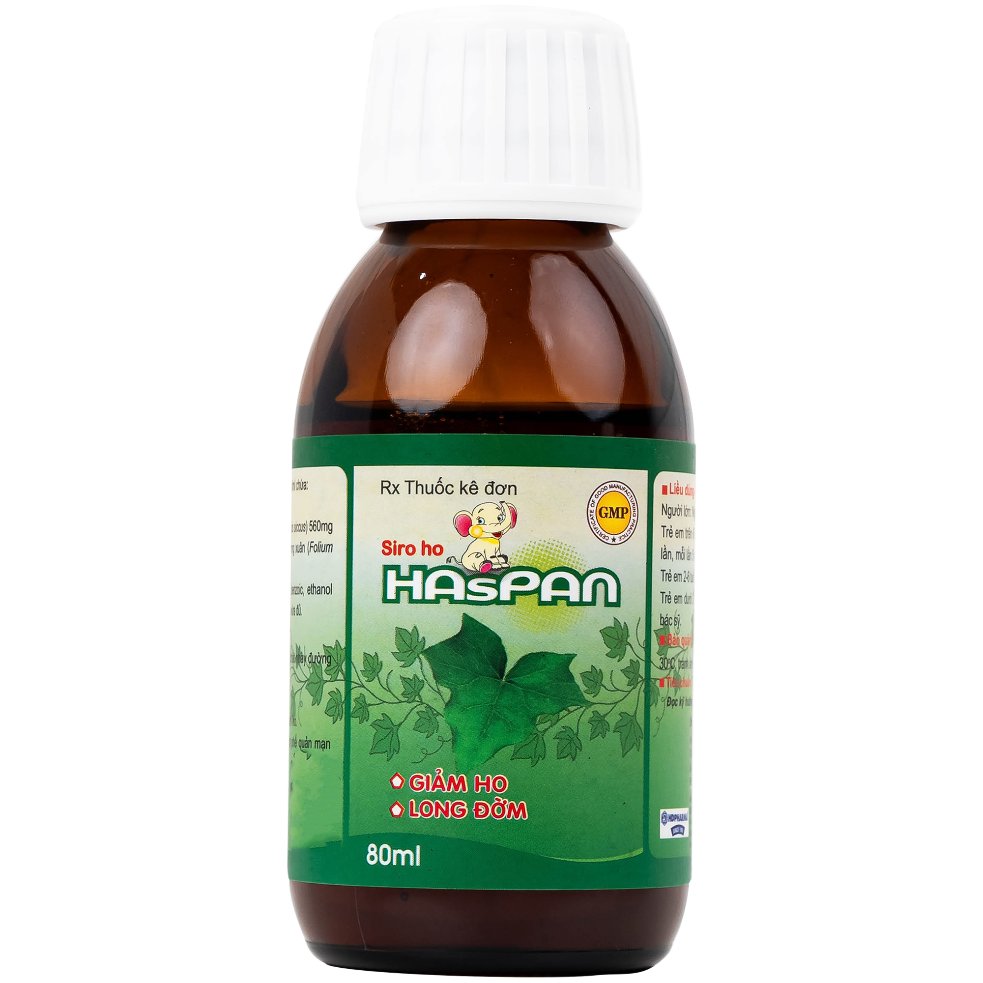 Siro ho Haspan 80ml giảm ho, long đờm, điều trị viêm đường hô hấp cấp có kèm ho