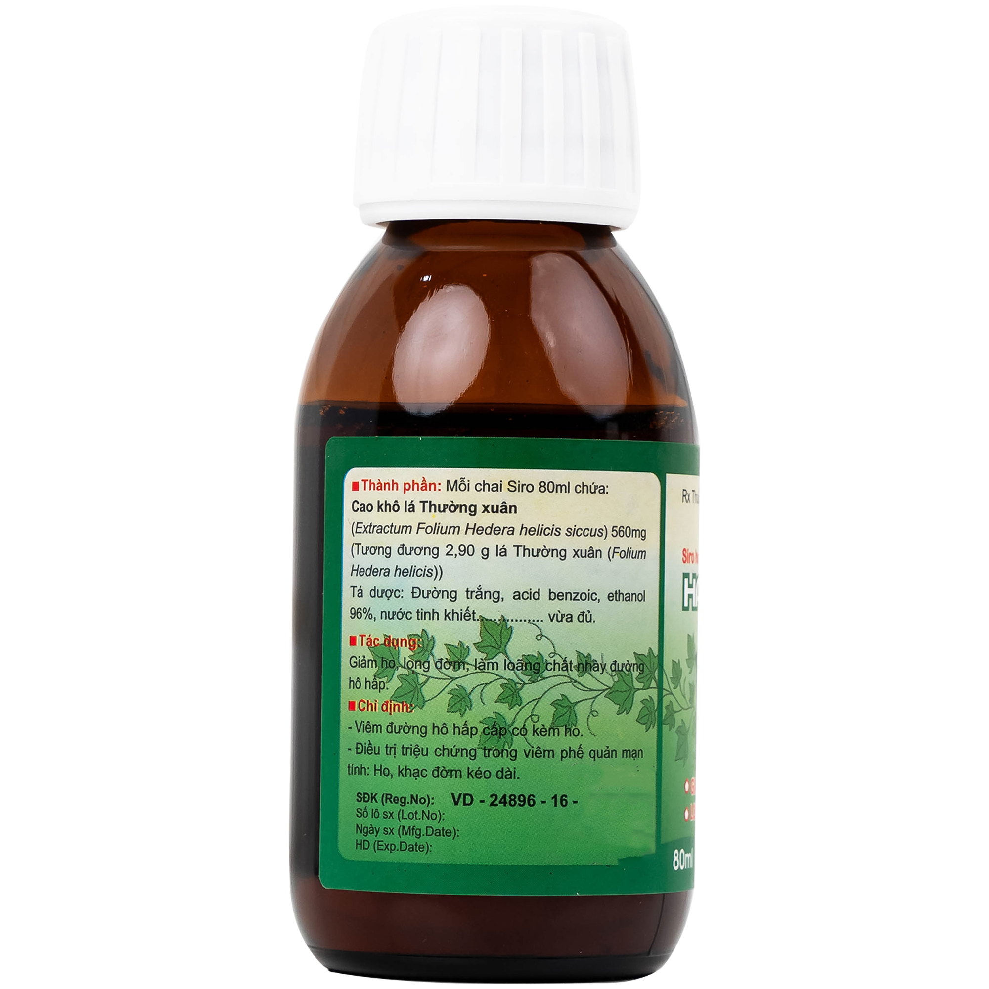 Siro ho Haspan 80ml giảm ho, long đờm, điều trị viêm đường hô hấp cấp có kèm ho