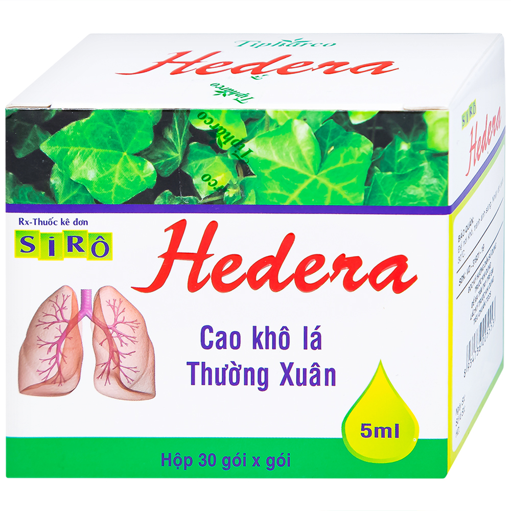 Siro Hedera Tipharco điều trị ho, viêm phế quản, viêm đường hô hấp (30 gói x 5ml)