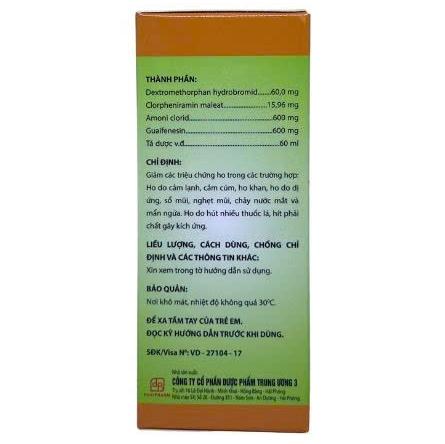 Siro ho TW3 giúp giảm ho, long đờm, chống dị ứng (60ml)