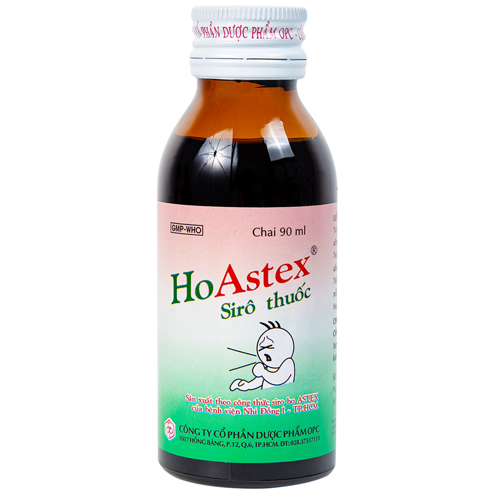 Siro HoAstex OPC điều trị ho, giảm ho trong viêm họng, viêm phế quản (90ml)