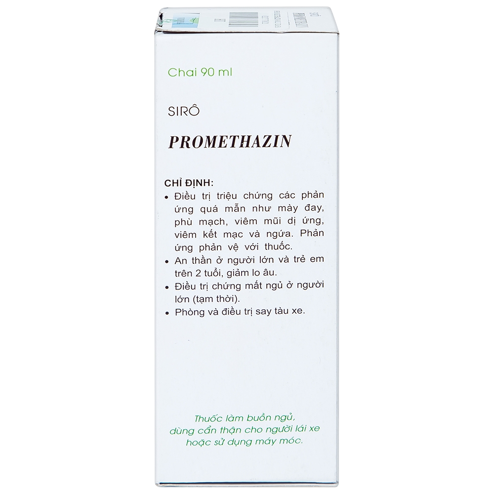 Siro Promethazin Vidipha điều trị mày đay, phù mạch, viêm mũi dị ứng (90ml)