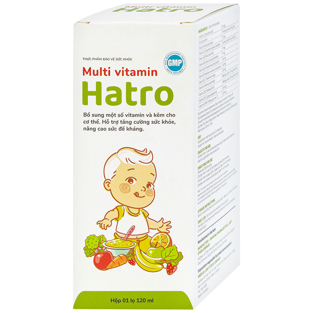 Siro bổ sung các vitamin và kẽm cho trẻ Multi Vitamin Hatro (120ml)