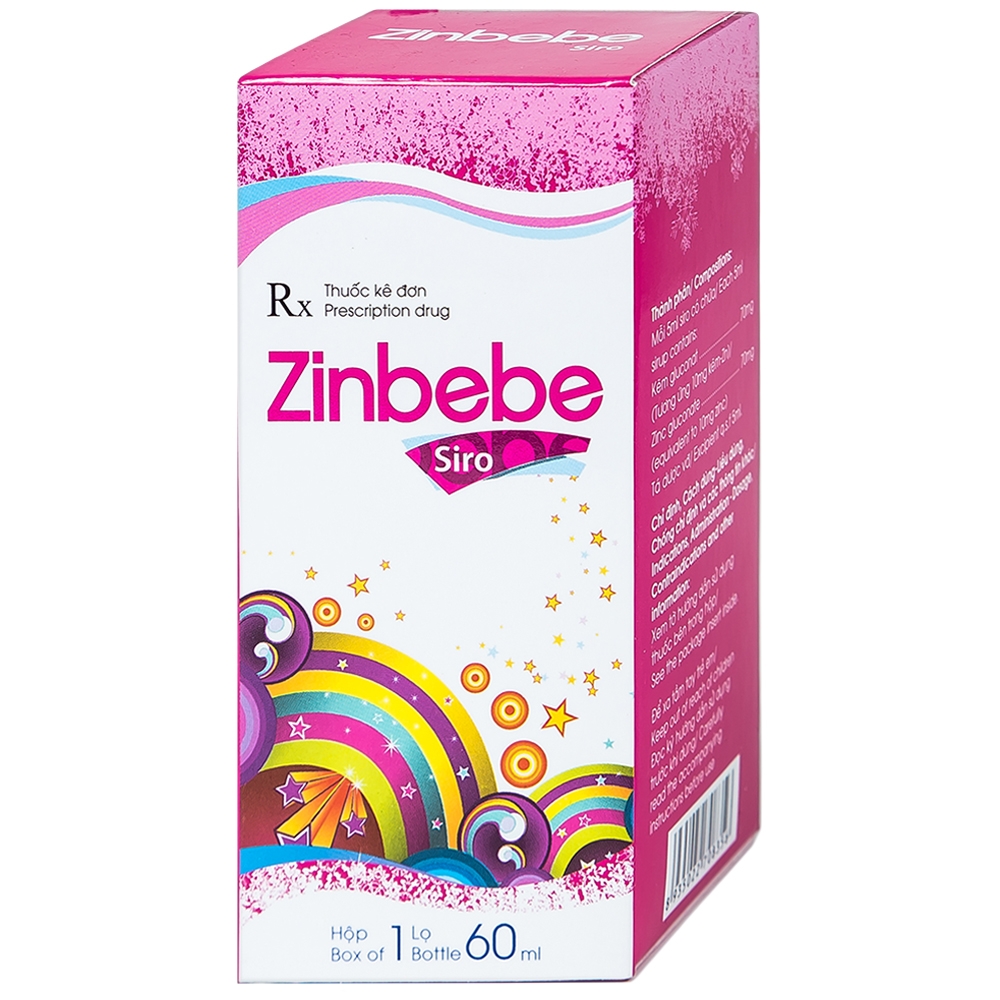 Siro Zinbebe Hataphar bổ sung và dự phòng thiếu kẽm (60ml)