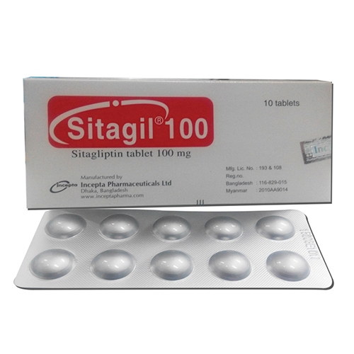 Thuốc Sitagil 100 Incepta điều trị đái tháo đường típ 2 (3 vỉ x 10 viên)