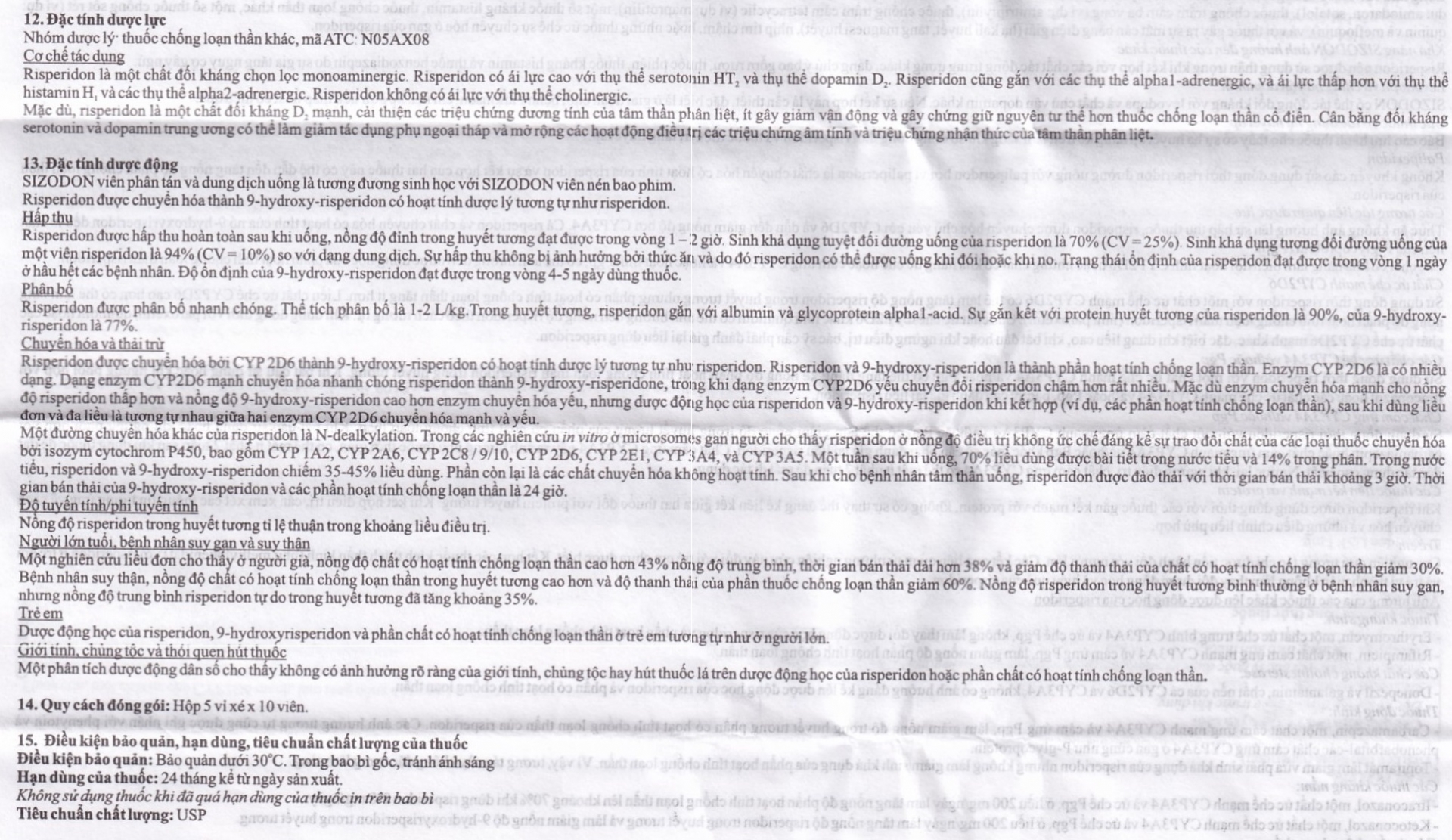 Thuốc Sizodon 1 Sunplay điều trị bệnh tâm thần phân liệt (5 vỉ x 10 viên)