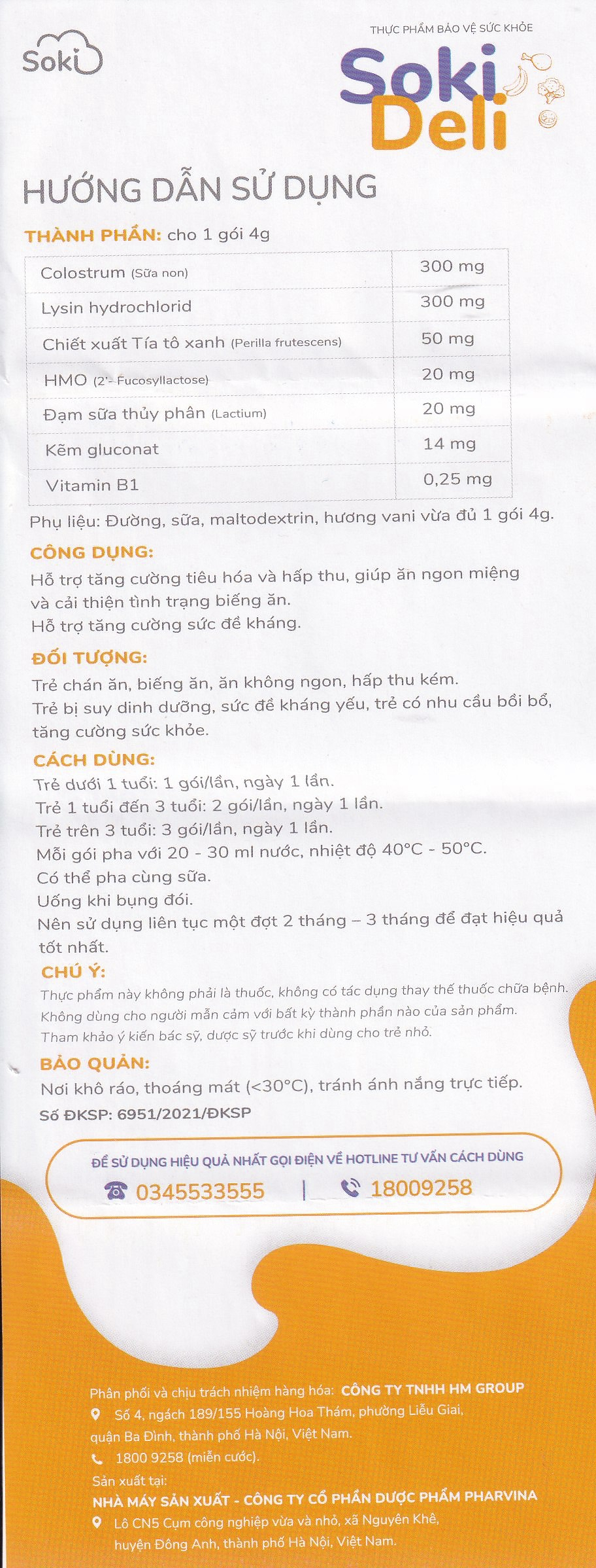 Bột hòa tan giúp ăn ngon miệng, tăng cường tiêu hóa, cải thiện tình trạng biếng ăn Soki Deli (18 gói x 4g)