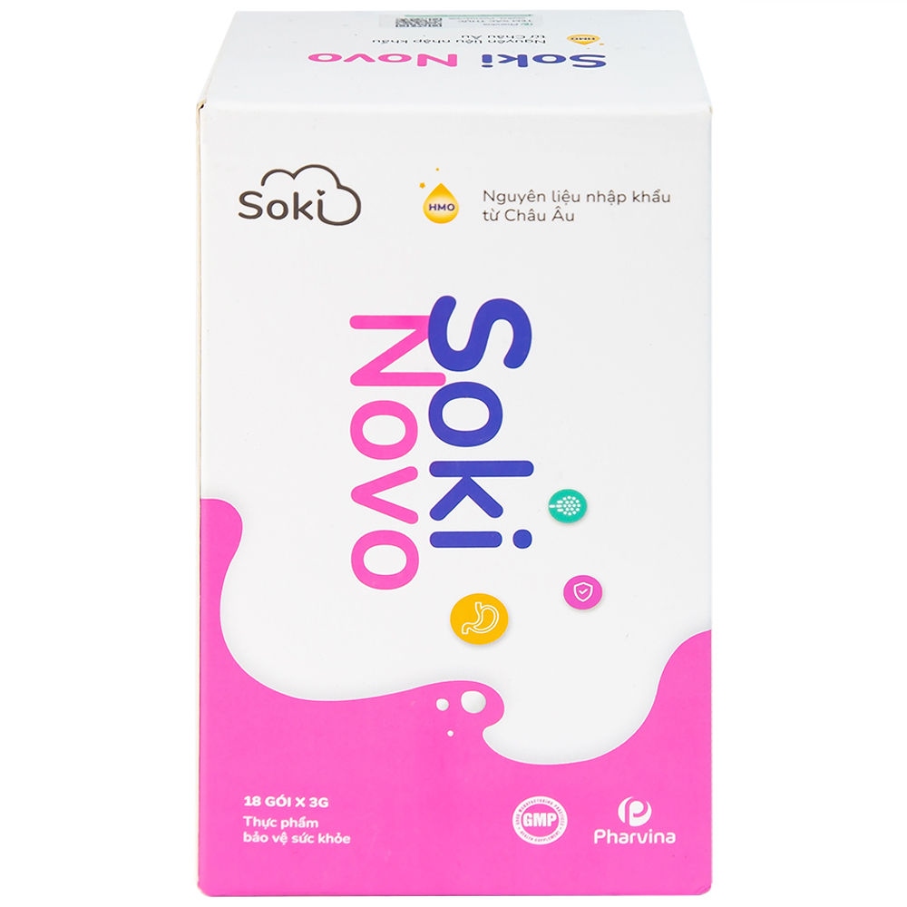 Bột hòa tan hỗ trợ giảm chướng bụng, đầy hơi, nôn trớ, khó tiêu cho trẻ Soki Novo (18 gói x 3g)