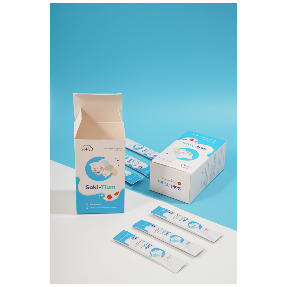 Bột hòa tan giúp ngủ ngon, tăng sức đề kháng Soki-Tium (12 gói x 3g)