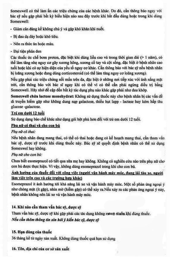 Thuốc Somexwell-40mg Micro điều trị trào ngược dạ dày (3 vỉ x 10 viên)