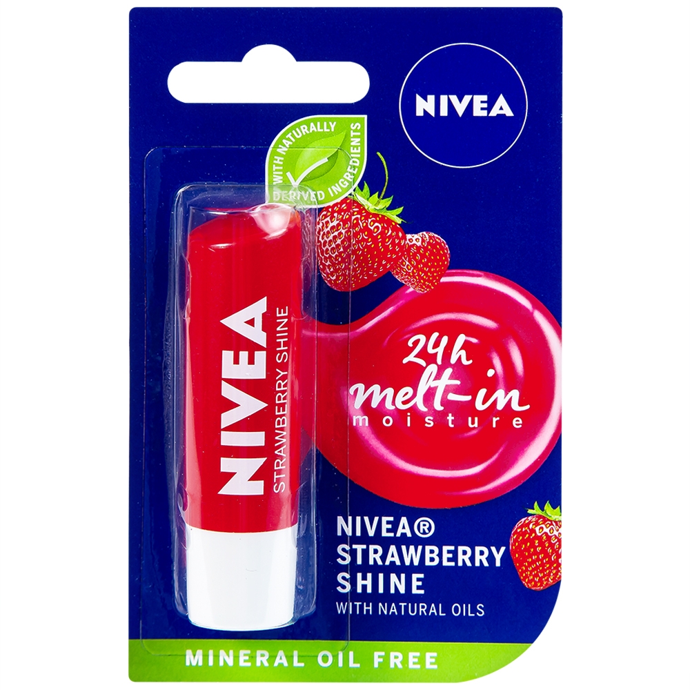 Son môi dưỡng ẩm Nivea Strawberry Shine 4.8g