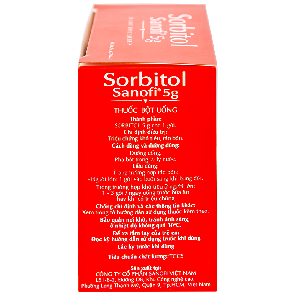 Thuốc bột Sorbitol Sanofi 5g điều trị triệu chứng táo bón, khó tiêu (20 gói x 5g)