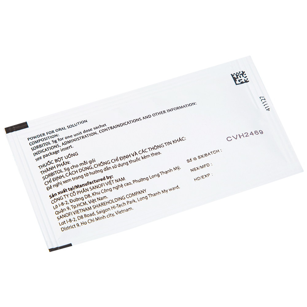 Thuốc bột Sorbitol Sanofi 5g điều trị triệu chứng táo bón, khó tiêu (20 gói x 5g)