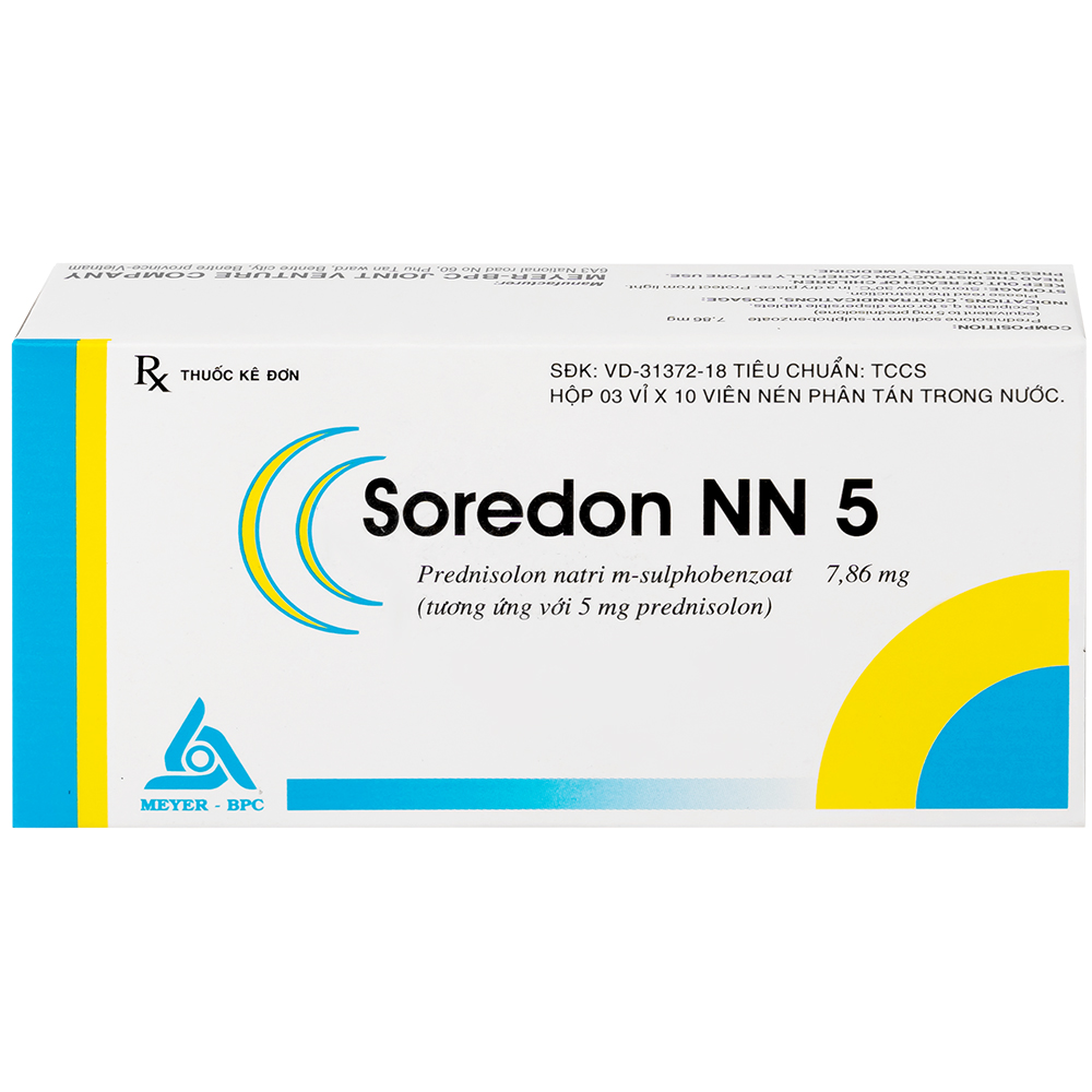 Thuốc Soredon NN5 Meyer - BPC điều trị dị ứng, rối loạn collagen, bệnh khớp, bệnh da (3 vỉ x 10 viên)