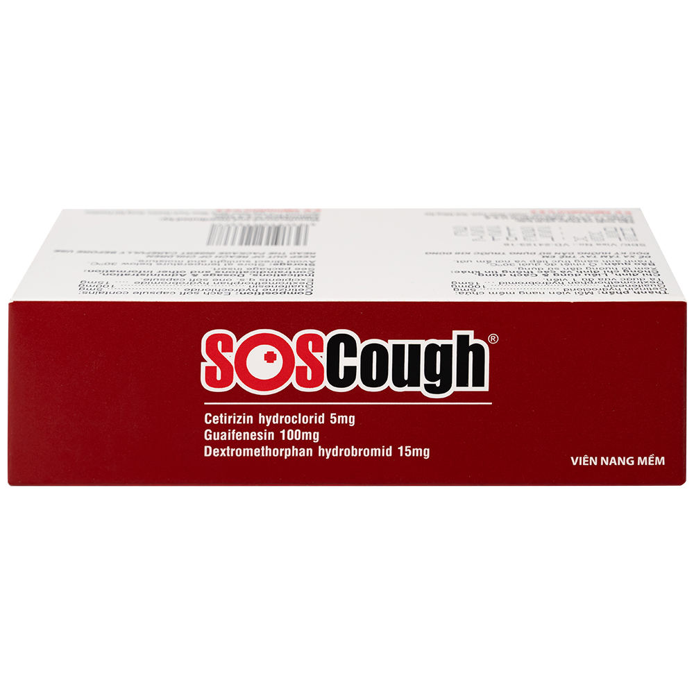 Thuốc SOSCough Ampharco điều trị ho khan, ho do kích ứng (3 vỉ x 10 viên)
