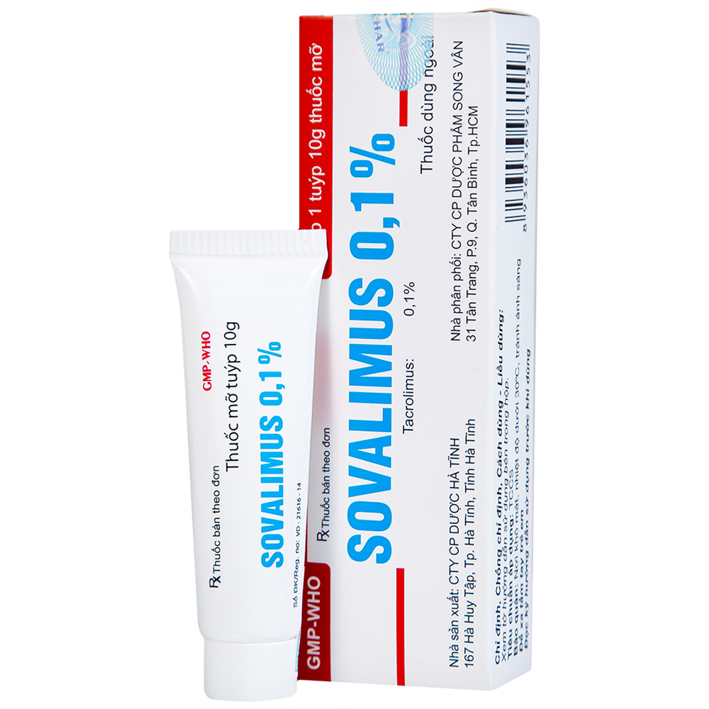 Thuốc mỡ Sovalimus 0.1% Hadiphar  điều trị chàm cơ địa (10g)